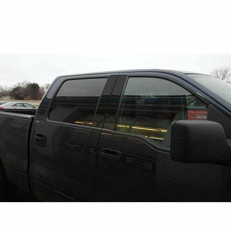 4Pcs Car Window Pillar Posts Door Trim Sticker Black Decal Cover for Ford F-150 Super Cab/Extended Cab carbon fibre 2004-2014