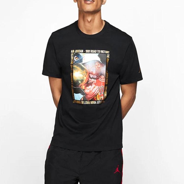 Air Jordan Remastered Photo Print T-Shirt Men Tops Black AT8936-010