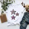 New Cute Love Lightning Stars Leopard Print Tshirt Women T Shirt Graphic Lady T-Shirts Funny Streetwear Fashion Summer Tops