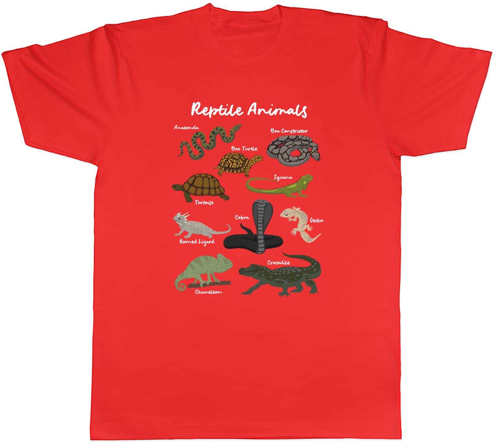 Collection of Reptiles Snake Lizard Crocodile Unisexs TShirt Tee Gift Top S