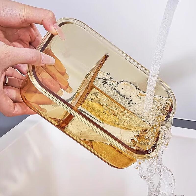 Partitionerad Mikrovågsugnssäker Glas Lunchlåda