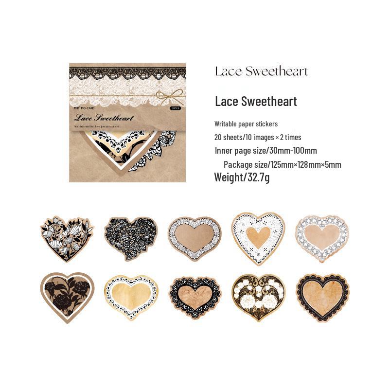 Yellowed Lace Sticker Pack: Large Lace Journal DIY Decorative Borders (6 Types)