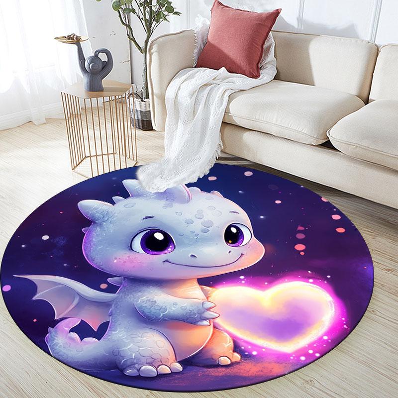 Runder Teppich mit Drachenmuster, Teppich für Wohnzimmer, Schlafzimmer, Spielzimmer, Rutschfeste Bodenmatte, Feiertagsgeschenke und Geburtstagsgeschenke.