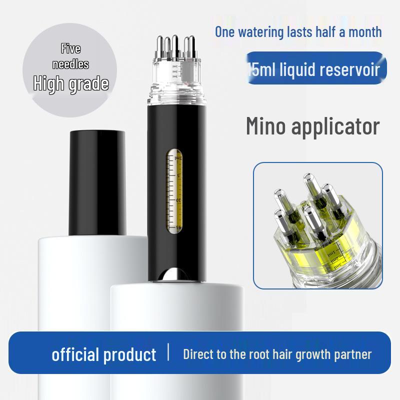 Mino Scalp Applicator 15ml: Large-Capacity Portable Hair Strengthening Oil Roller & Massage Comb