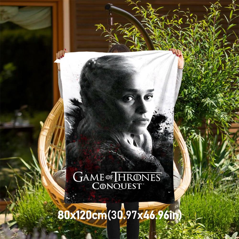 

1PC Game of Thrones Conquest Outdoor Flannel Blanket Soft Plush Decor for Picnics, camping,Bedroom, Playroom, Office1225A 80x120cm(31x47inch)