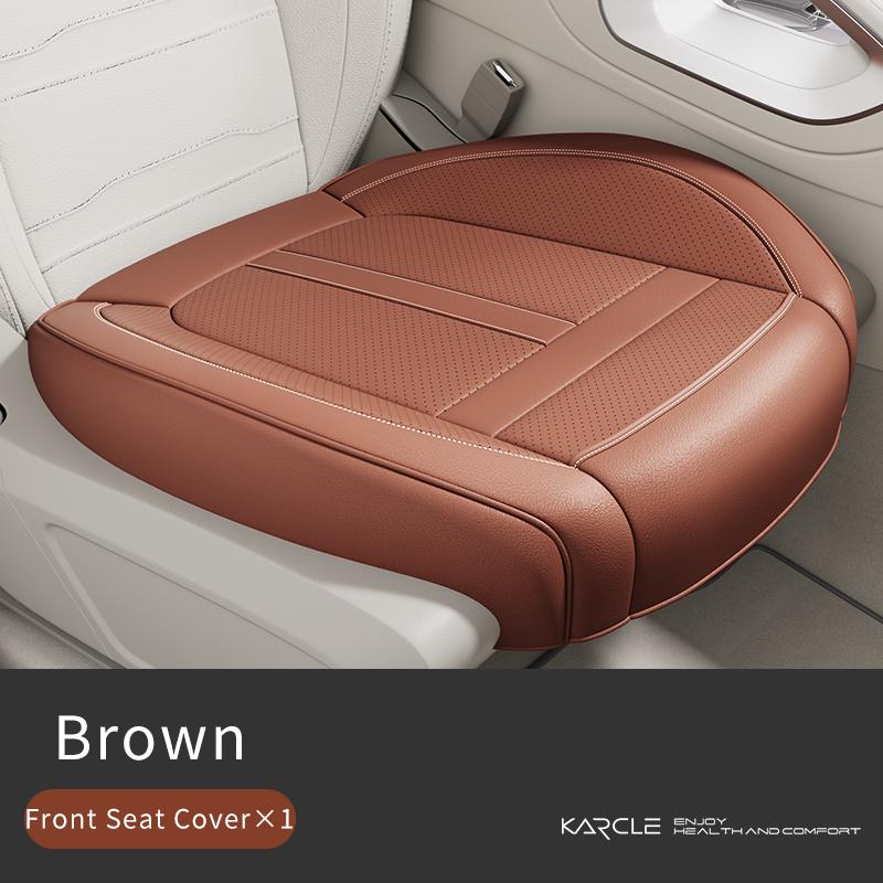 PU Leather Car Seat Covers Full Set Breathable Hole Front Seat Cushion Adjustable Back Seat Protector Waterproof Car Accessory