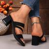 Mode Neue Sommer Freizeit Damen Sandalen Mode 6cm Sexy Offene Zehen Dicke Ferse Slipper High Heels Schwarz Hochzeit Party Hausschuhe