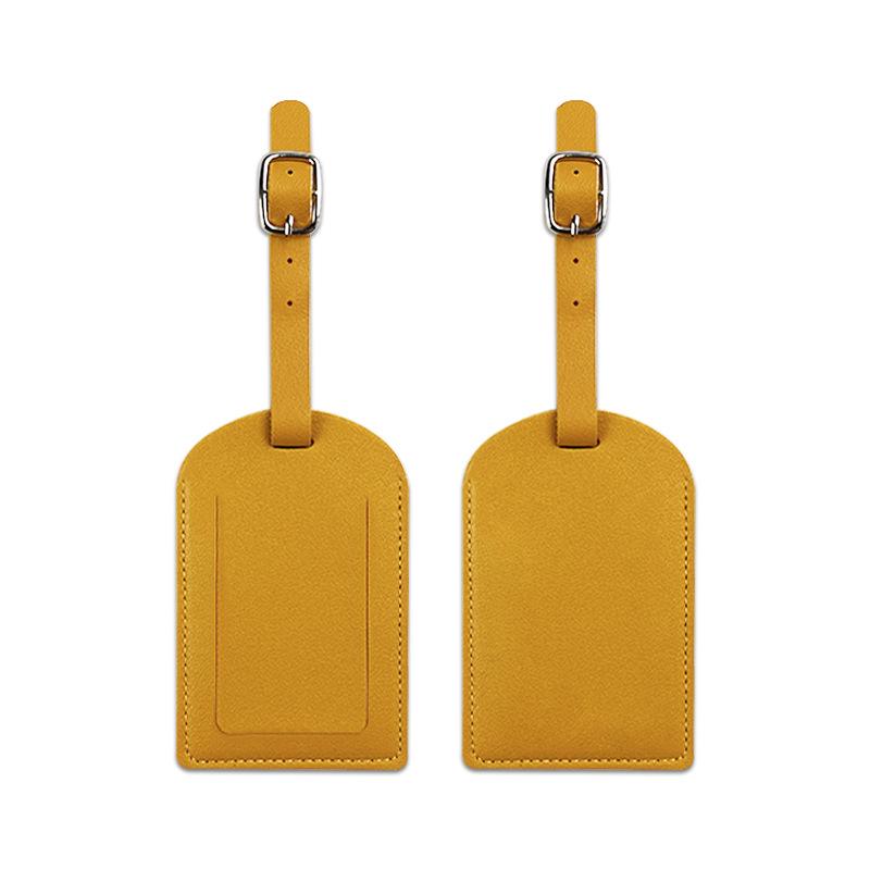 Thickened PU Leather Luggage Tag with Signature Card and Anti-Lost Features