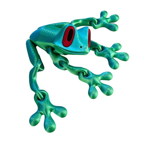 3D Printed Frog Refrigerator Magnet Movable Joints Frog Fidget Toy Articulated Animal Model Figurine Fridge Magnetic Frog Decoration Ornament