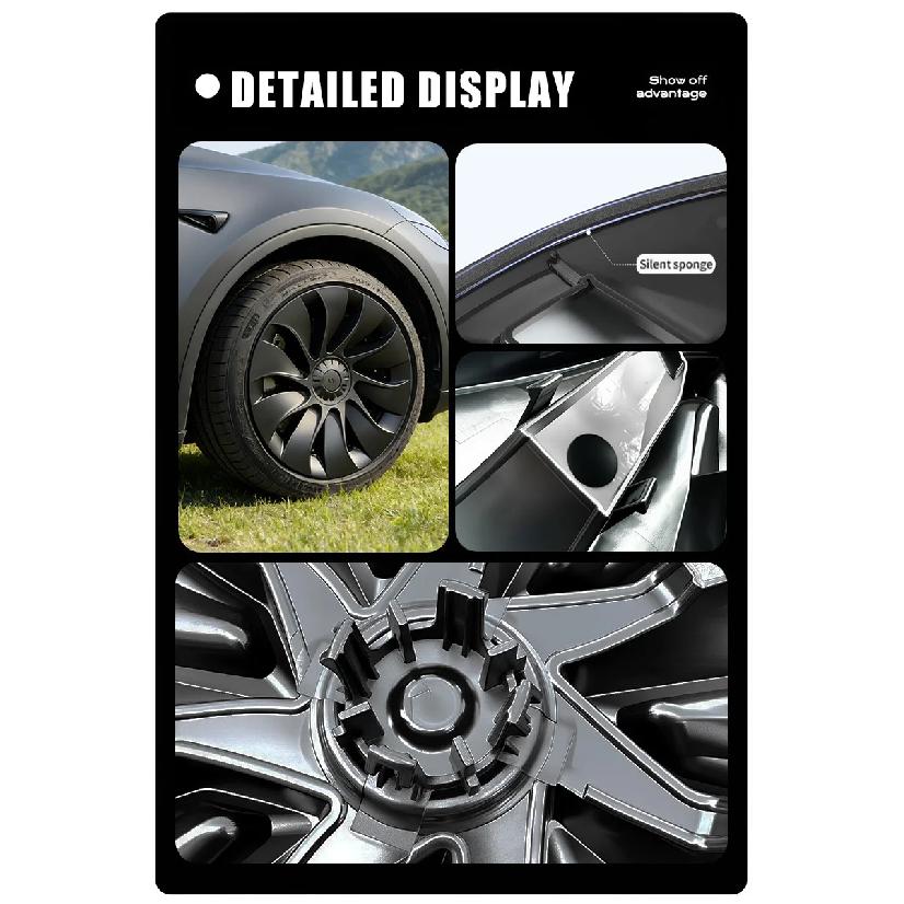 4PCS 20 Inch Hubcaps For Tesla Model Y Juniper Performance Replacement Wheel Cover AWD Full Rim Car Accessories Hub Caps 2025+