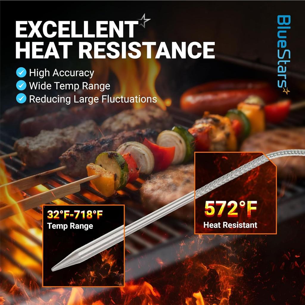 BlueStars RTD Temperaturfühler Sensor, Kompatibel mit Pit Boss Pelletgrills und Räucheröfen, Temperaturfühler Ersatz, Fleischfühler Sensor PB1000XL-025-R00