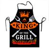 King Of The Grill Apron With Crown And Flames Design For Barbecue Cooking And Grilling