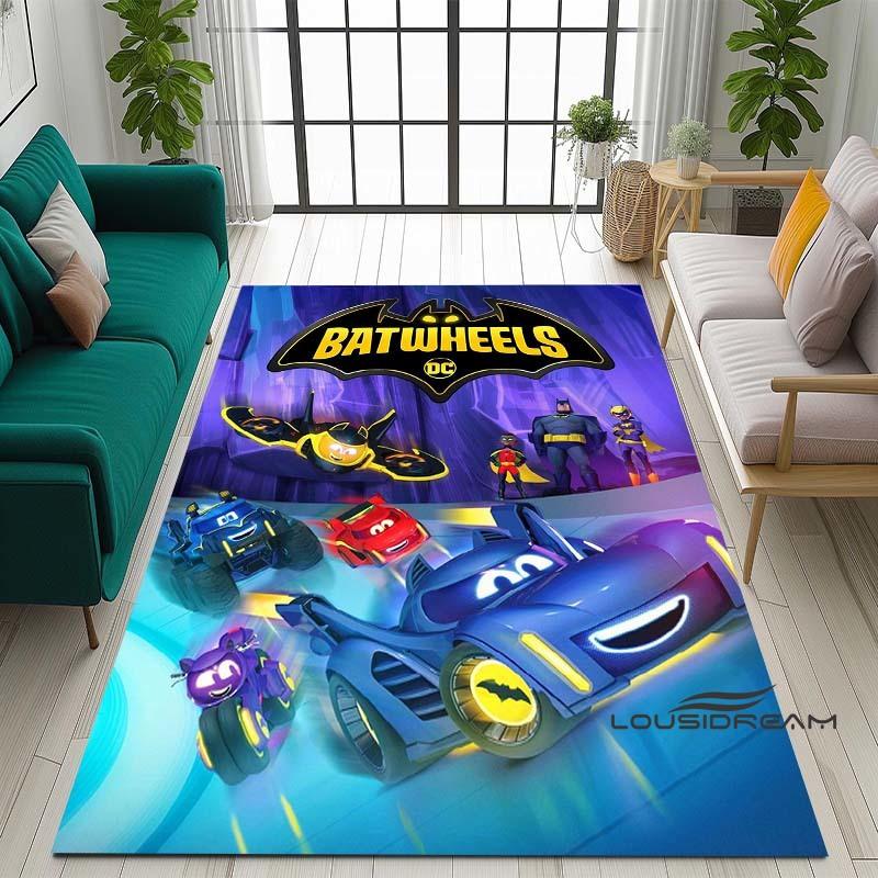 Cartoon Classic: Batman Area Rug — Batman Logo Accent Rug for Living Rooms & Kids' Bedrooms — Comfortable, Non-Slip, and Durable