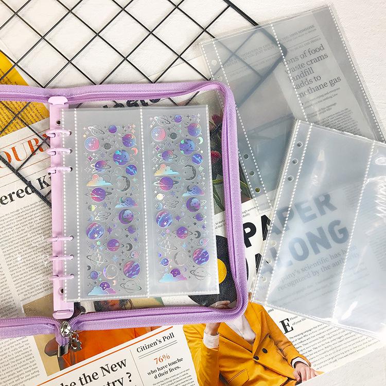 insA5 Sticker Storage Binder Refill Pages, Type Guka Sticker Card, 6-Hole PP Journal Card Inserts, ins Style