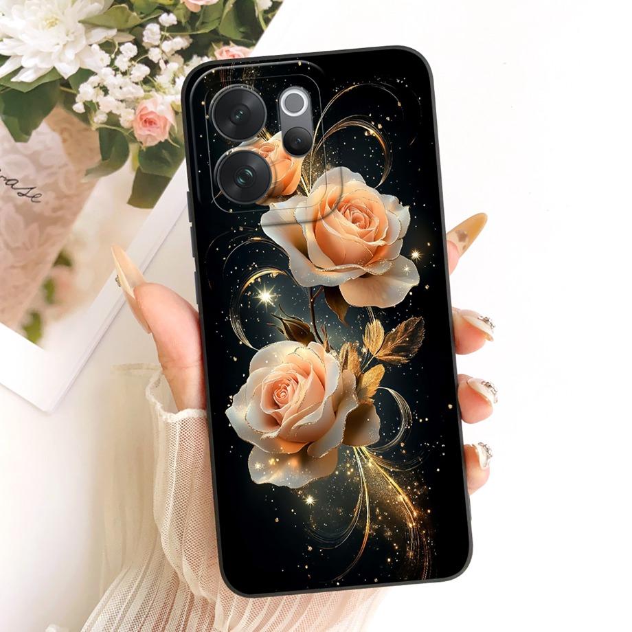 For Vivo V70 Lite V70 FE VivoV70 V2538 v2550 V2548 Phone Case Floral Aesthetic Moon Nigth Bow Pattern Funda Soft Silicone Cover