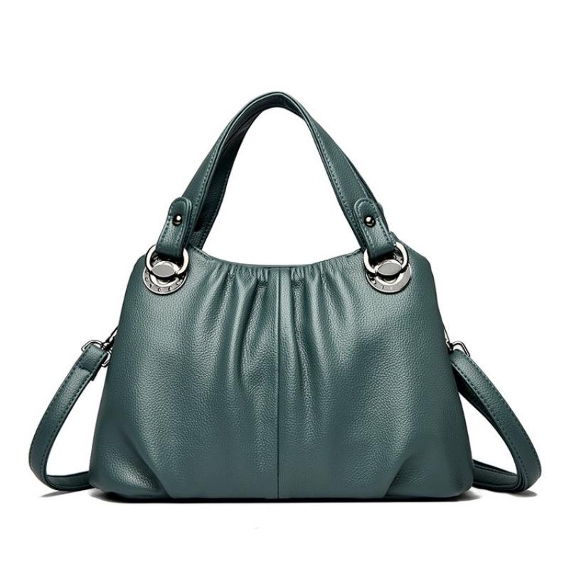 Ladies' Simple Solid Color Tote Bag, Fashionable Pleated Shoulder Bag, Multi Pocket Casual Daily Crossbody Bag Suitable for Daily Use and Shopping