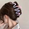 Pink Gradient Smudge Hair Clip Female Sweet Design Versatile Shark Clip Temperament Hair Accessories