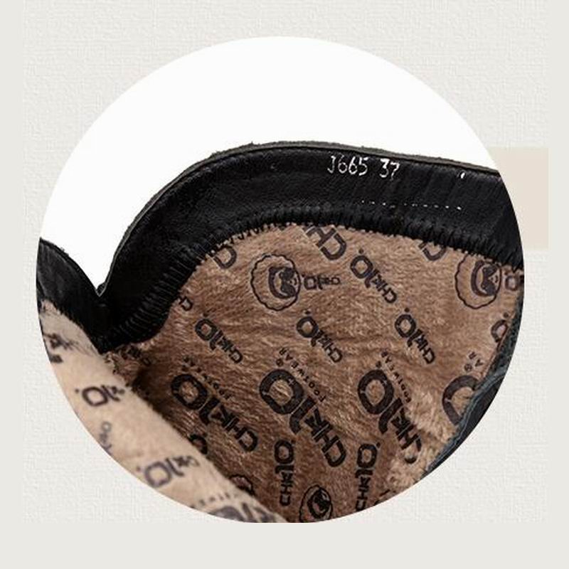 Fashion GKTINOO Embroidered Fashion Women Winter Genuine Leather Boots Handmade Vintage Slip-resistant Boots Wedges Shoes Woman