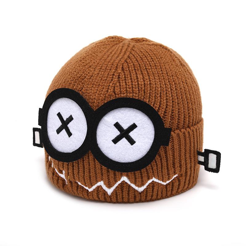 Korean  Funny Robot Wool Hat Women's Autumn and Winter Warm Cartoon Big Eyes Knitted Hat Men's Versatile Cold Hat