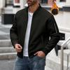 Winter New Men's Waffle Solid Color Cardigan Pocket Zipper Thickened Stand Coats Collar Jacket