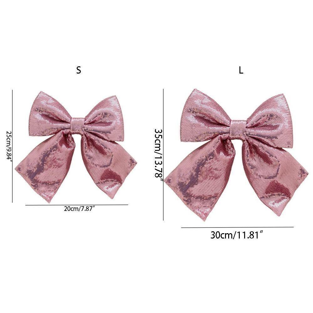 Exquisites Stoff-Pailletten-Stoff-Schleifen-Kein Ausbleichen Gold/Rosa/Rot Hängende Weihnachtsdekoration Weihnachts-Schleifen-Dekoration Heimdekoration