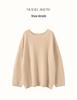 Women's Cashmere Sweater - Solid Color Loose Pullover, Long Sleeve, Korean Style for Autumn & Winter
