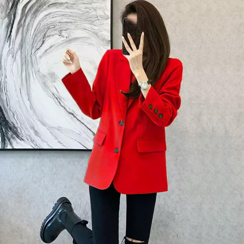 Suit Jacket Women s Spring Temperament All-match Small Commuter Khaki Suit Jacket Women XS красный