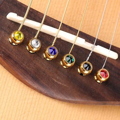 Broches de pont de cordes de guitare acoustique, 1 pièce, en cuivre coloré, remplacement d'extrémité en laiton