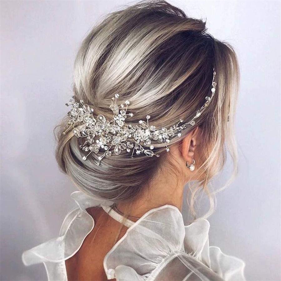 

Bridal accessories, hair accessories handmade crystal shaped women s hairbands gold and silver crystal yarn formal dress accesso
