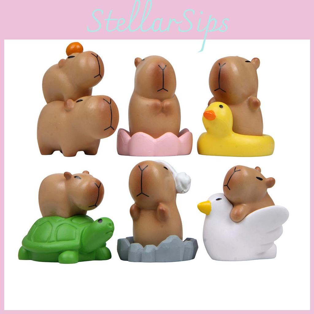 Capybara Garden Decor Figurine Pvc Creative Desk Ornament With Turtle Goose Duck Design For Party And Celebrations