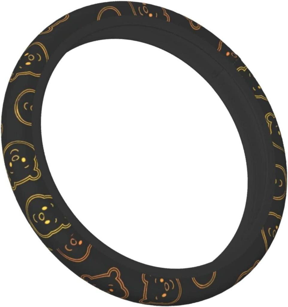 Winnie the Pooh Car Steering Wheel Cover for Kei and Standard Comfortable To the Luxury Interior Suitable for All 38cm Cars, Stylish, Non-Slip,