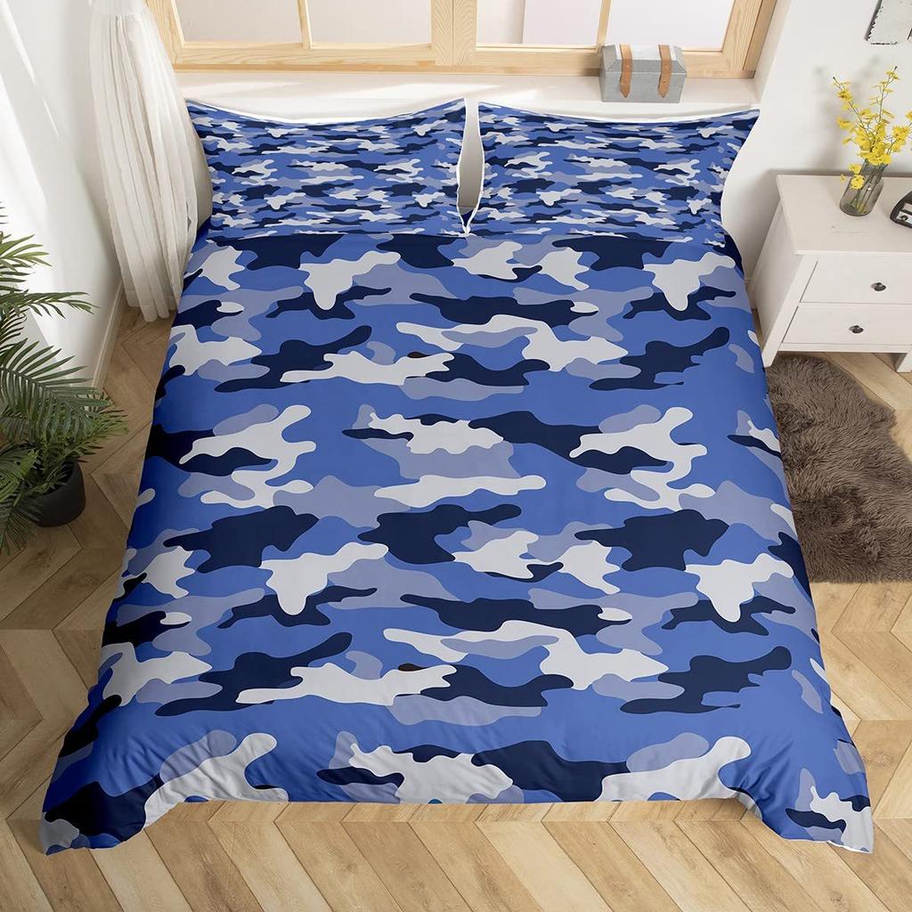 Red Camouflage Pattern Duvet Set Three-Piece Set Bedding Bedroom Decoration