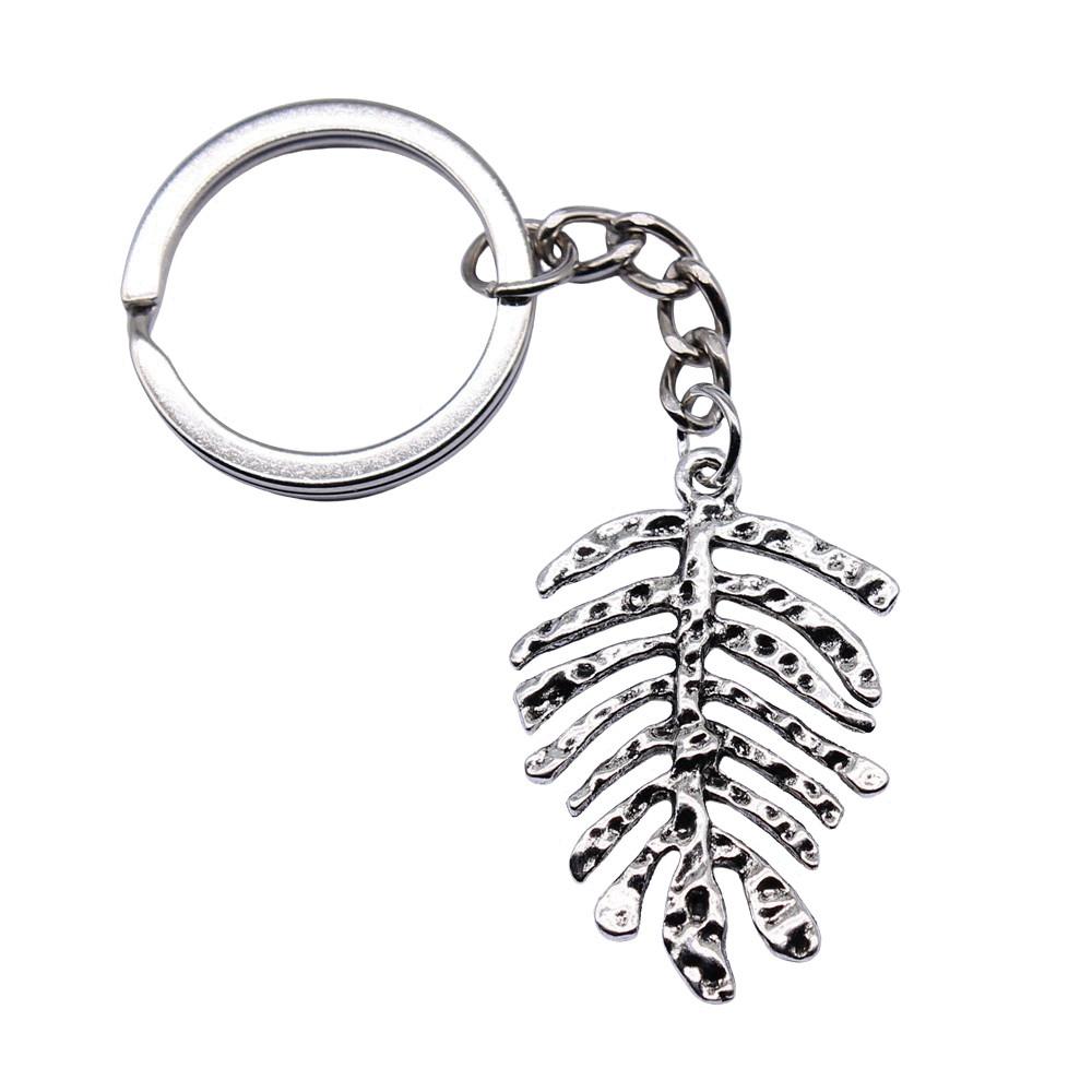 Pendants Mushroom Charm Branch Keychain Leaf Key Ring 28mm