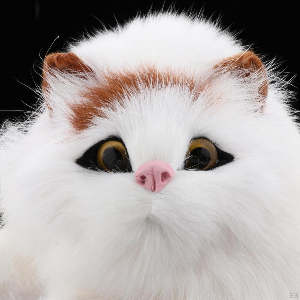 Adorable Plush Cat Figurine for Home Decor and Desk Display