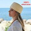 100% Natural Straw Flat Pillbox Hat Berets Women Vintage Raffia Fedoras Summer Party Charming Wedding Party Medicine Boater Hat