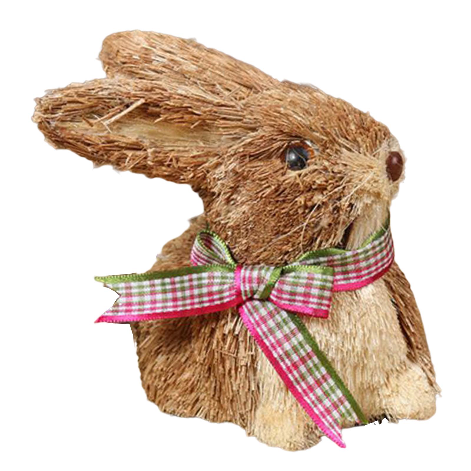 

Cute Easter Straw Rabbit Crafts Ornament Statue Bunny for Wedding Home Decor