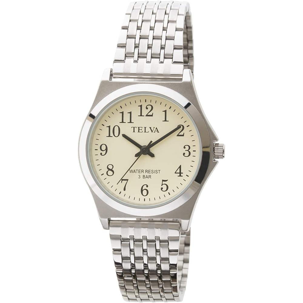 Crepha Analog Quartz Watch Men s 3ATM Waterproof Simple Stainless Steel Band 18mm White Silver TE-AM150-CHS