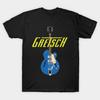 Men Black Print T-shirt Gretsch No-Cut Transfer Paper Print Cotton Tshirt