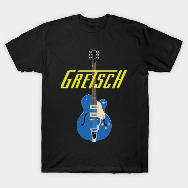 

Men Black Print T-shirt Gretsch No-Cut Transfer Paper Print Cotton Tshirt 3XL чорний