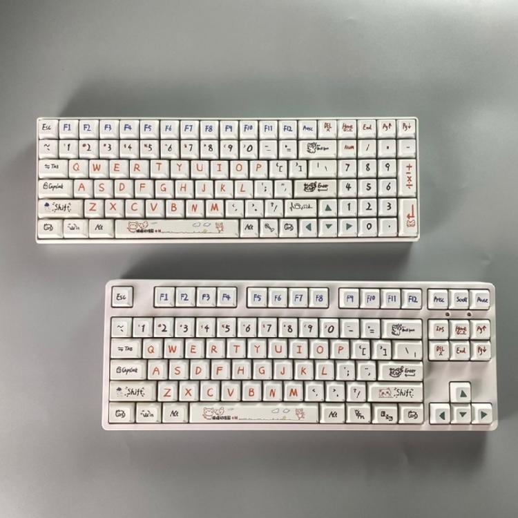 122 Keys PBT Keycaps XDA Profile DYE-SUB Keycap For Cherry MX Switch Mechanical Keyboard Cat Kindergarten Keycap