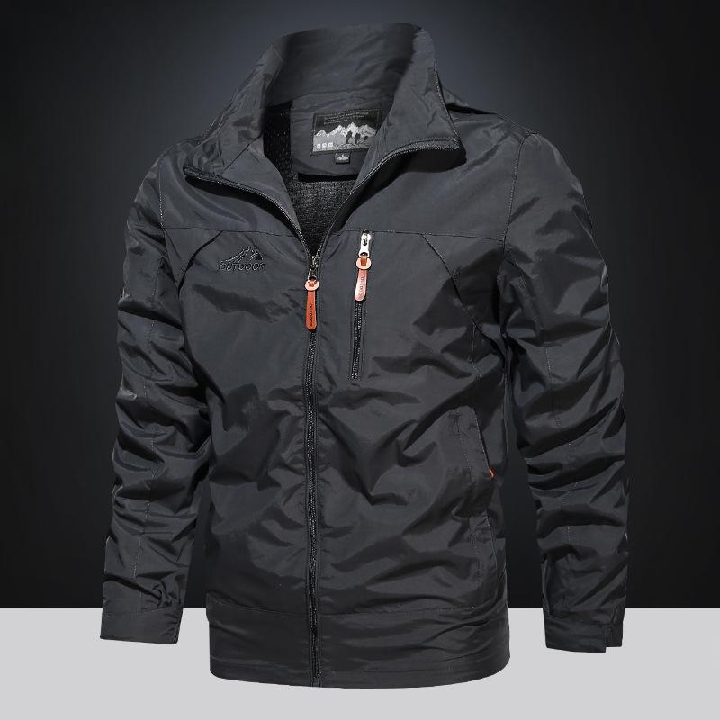 Spring and Autumn Large Size Jacket Men's Windproof and Waterproof Outdoor Hooded Jacket Men's Jacket