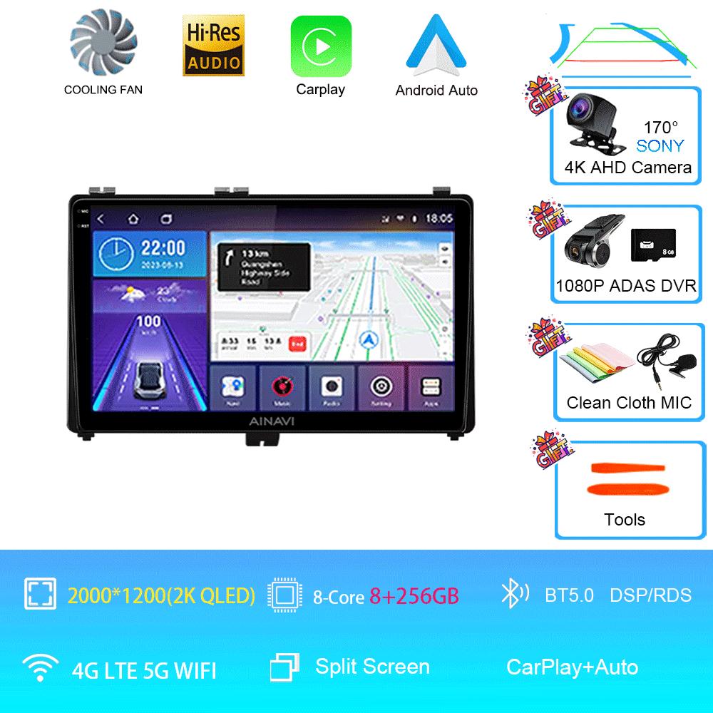 9" Android 14 Car Radio For Toyota Prius V Plus Alpha 2012 2013 2014 2015 Stereo Player GPS Navigation Carplay Auto LHD RHD DVD