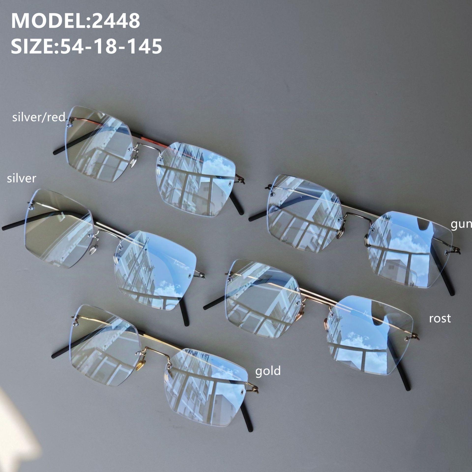 2025 Minimalist Rimless Glasses Frame - Pure Titanium, Anti-Blue Light, High-End Business Style розового золота