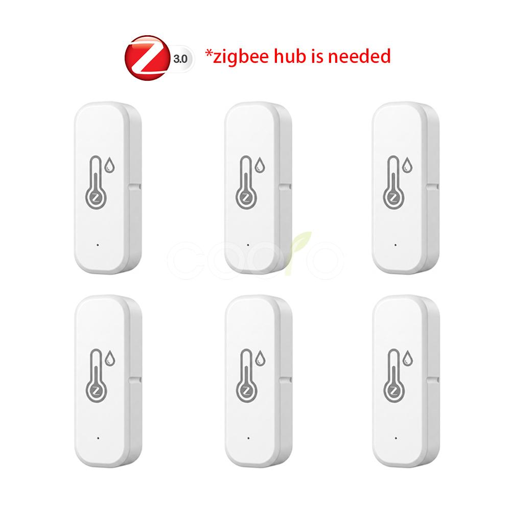 Tuya Zigbee Temperature & Humidity Sensor Battery Powered APP Remote Control Thermometer For Alexa Google Yandex Voice Control