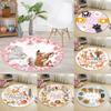 Nordic Kids Room Carpet Round Fox Rabbit Bear Play Mats for Crawling Picnic Anti-Slip Outdoor Floor Decoration Gift for Boys