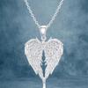 Elegante Collar Colgante con Forma de Corazón y Ala de Ángel, Collar de Ala de Ángel, Regalo de Vacaciones, para Adolescente