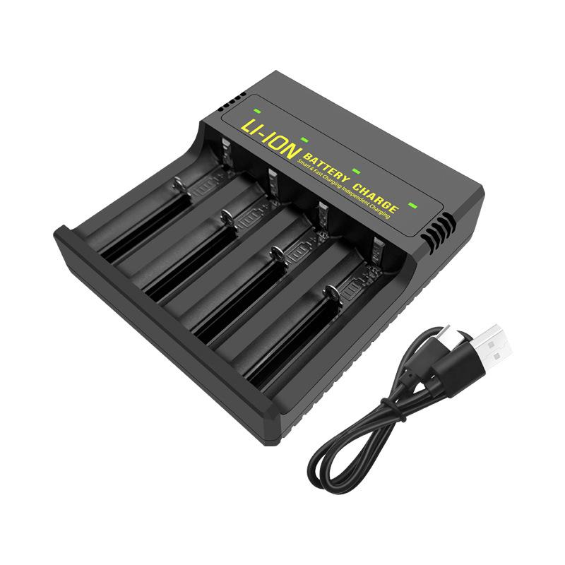 USB Type-C 4-Slot Charger for 18650/26650 3.7V Lithium Batteries