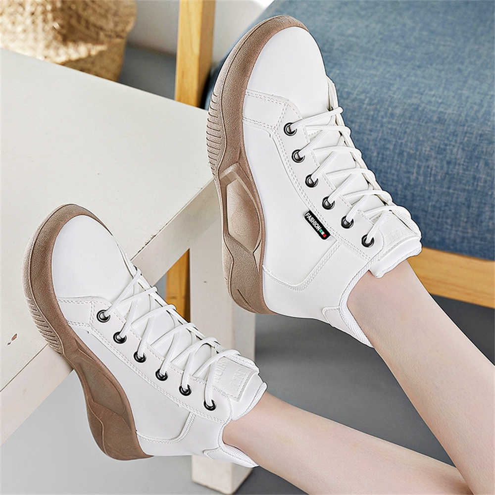Size 38 Middleboots Yellow Black Sneakers Oxford Women Shoes With Heels Black Shoes Platform Sport Athletics Top Sale