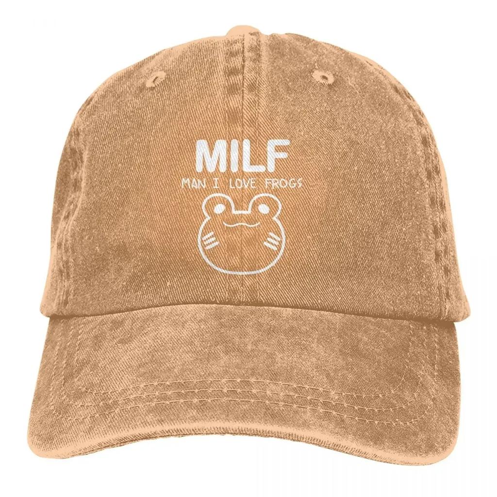 MILF MEME ART Multicolor Hat Peaked Men Women's Cowboy Cap Man I Love Frogs Plain Baseball Caps Personalized Visor Protect Hats