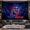 Wall Hanging Tapestry Custom NameNew York Rangers Pattern Personalized Printed Fabric Wall Decor